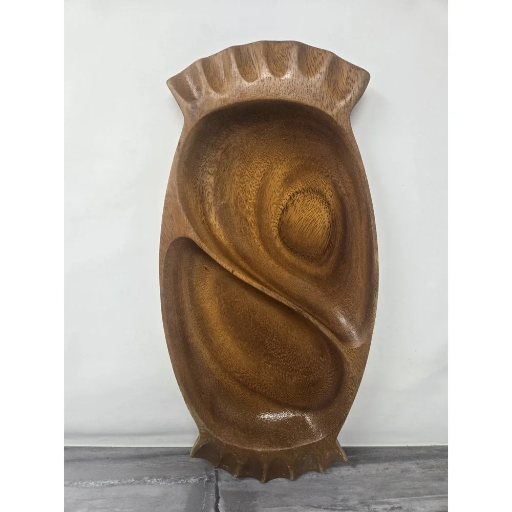 Vintage Wood Monkey Pod - Divided Wooden Bowl -‎ 14.5